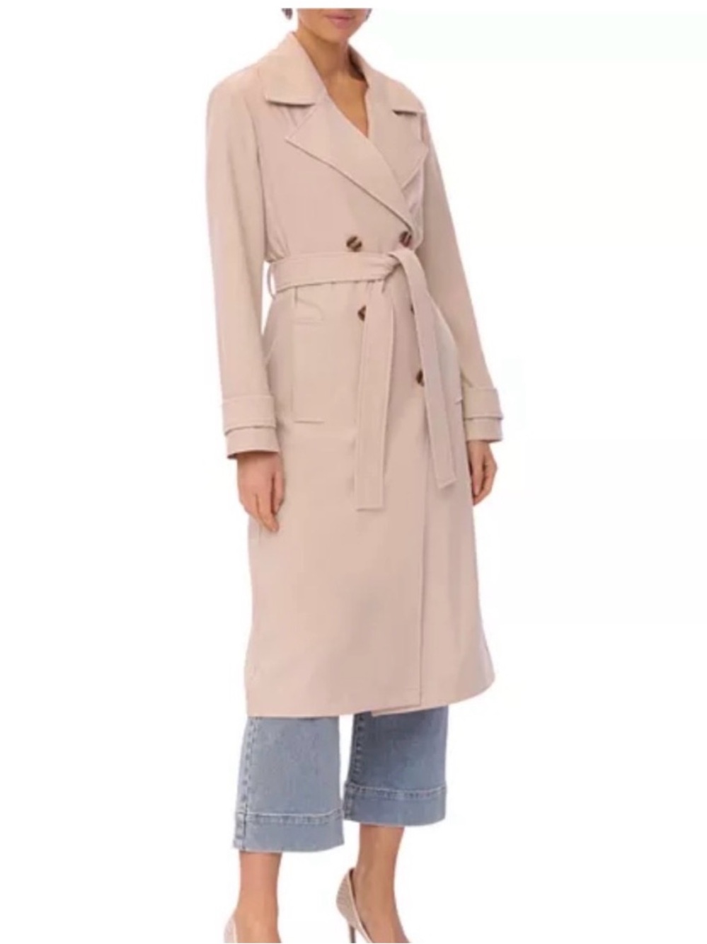 New Bagatelle Collection Beige Tan Natural Trench Coat
